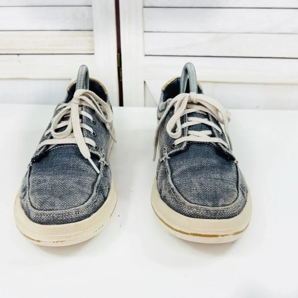 Skechers Define‎ Soren Canvas Slip On Boat Shoe Loafers Blue 8.5